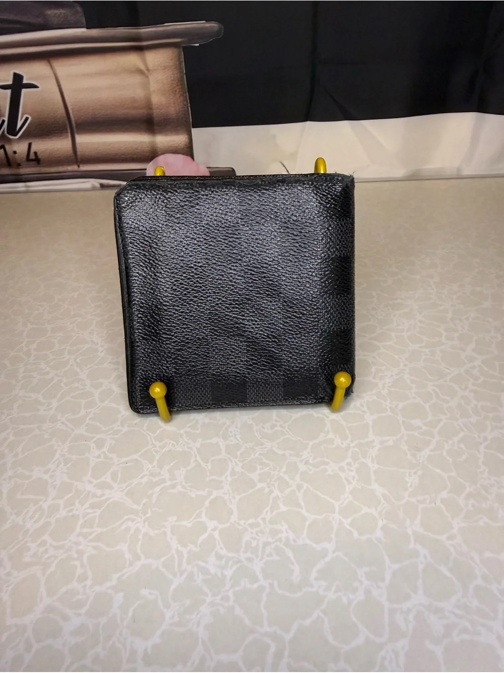 Louis Vuitton Black Compact Leather Wallet